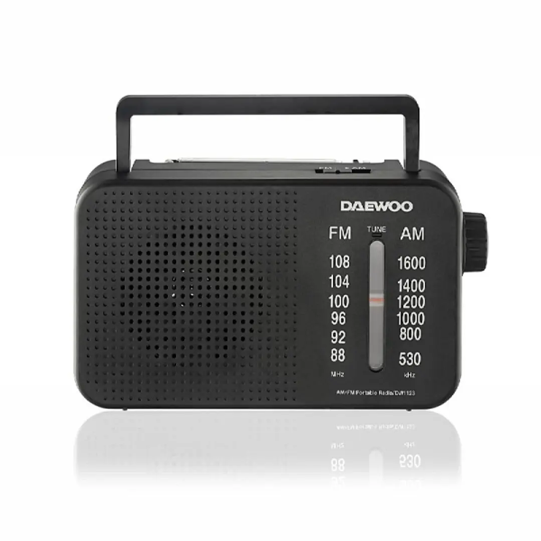 Daewoo Radio AM/FM - Jack 3.5mm - Antena Telescopica - Altavoz Integrado - Asa de Transporte - 22x7.5x15cm - Color Negro 1
