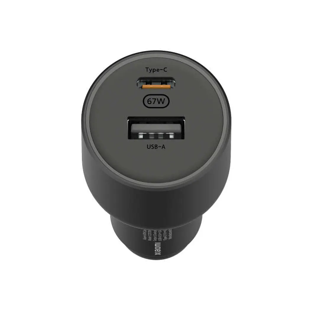 Xiaomi Car Charger Cargador de Coche 67W - 1x USB-C, 1x USB-A + Cable - Compatible con Carga Rapida 1