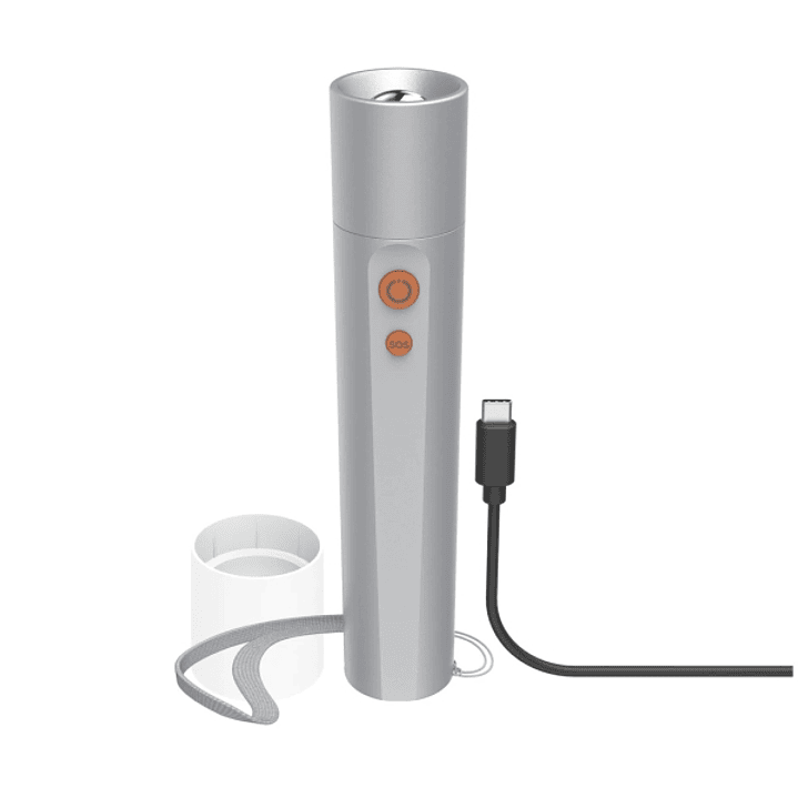 Hama Fl350-C Linterna LED - Recargable - 350 Lumenes - Bateria 18650 de Litio - Color Plata 1