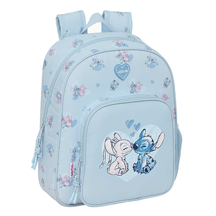 Safta Stitch Mochila Infantil - Adaptable a Carro - Portabotellas - Hombreras Ergonomicas - Bolsillo Frontal - Asa Superior - 10L - 280x100x340mm - Co