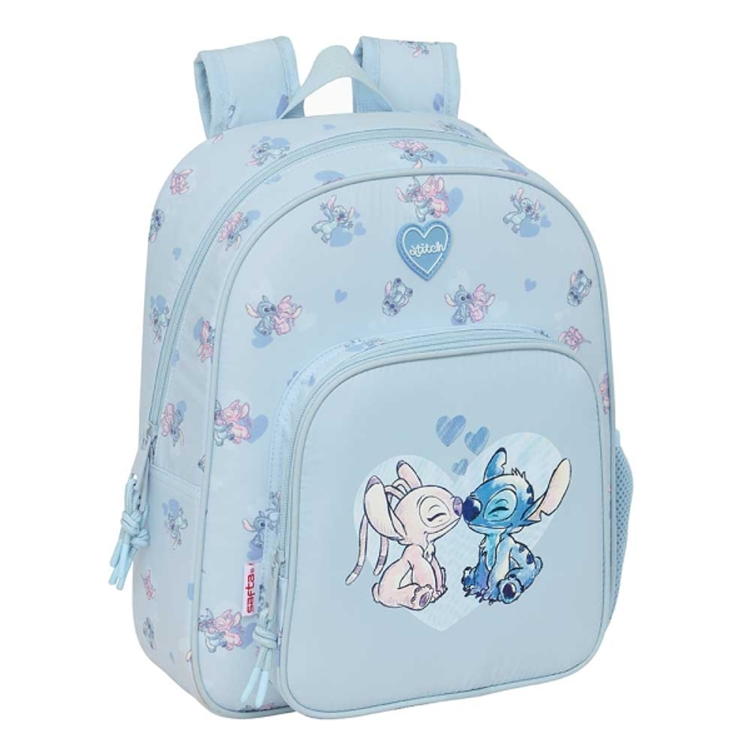 Safta Stitch Mochila Infantil - Adaptable a Carro - Portabotellas - Hombreras Ergonomicas - Bolsillo Frontal - Asa Superior - 10L - 280x100x340mm - Co 1