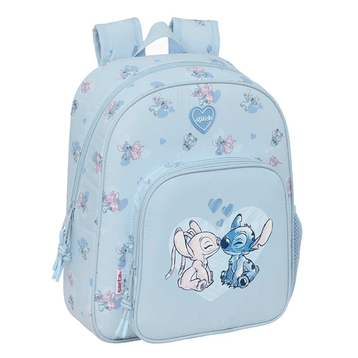 Safta Stitch Mochila Infantil - Adaptable a Carro - Portabotellas - Hombreras Ergonomicas - Bolsillo Frontal - Asa Superior - 10L - 280x100x340mm - Co 1