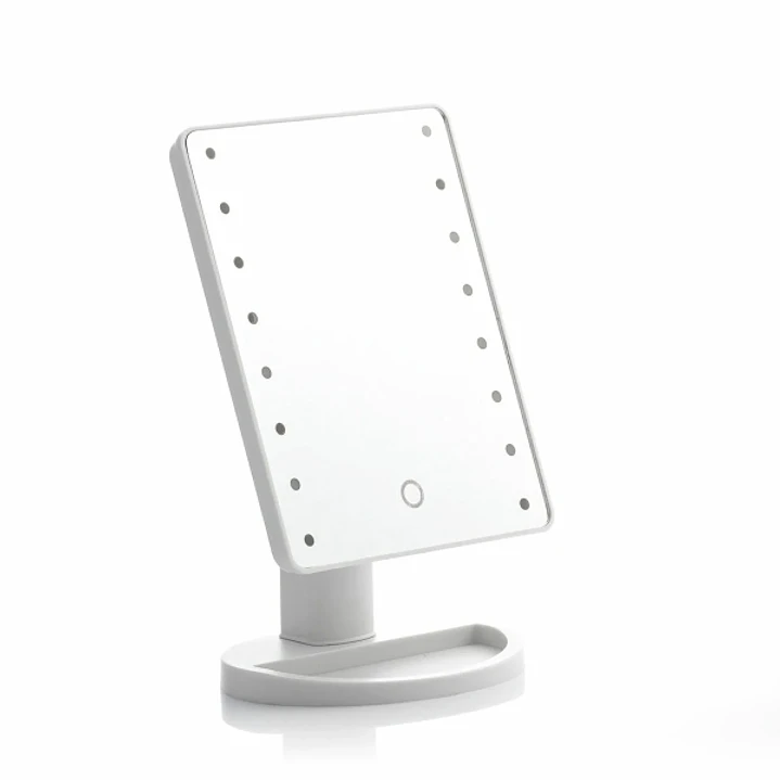 Innovagoods Perflex Espejo de Sobremesa - Luz LED Blanca Regulable - Inalambrico - Tactil - Soporte Desmontable - 17x27x12cm - Color Blanco 1