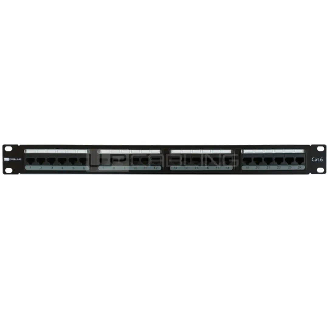 WP Patch Panel de 24 Puertos RJ45 CAT6 UTP - 1U IDC - Color Negro 1