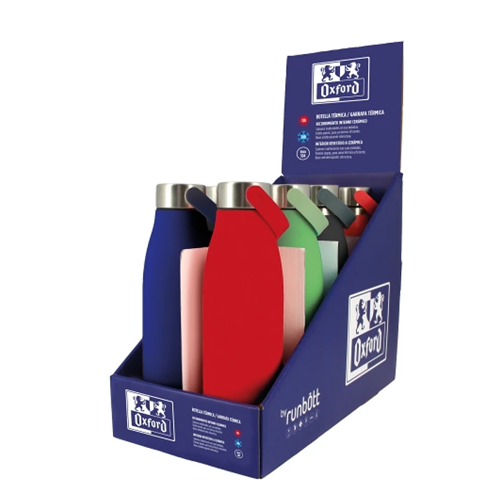 Oxford Runbott School Botella Termo 50cl - Recubrimiento Ceramico Interior - Mantiene la Temperatura por Horas - Colores Surtidos 1