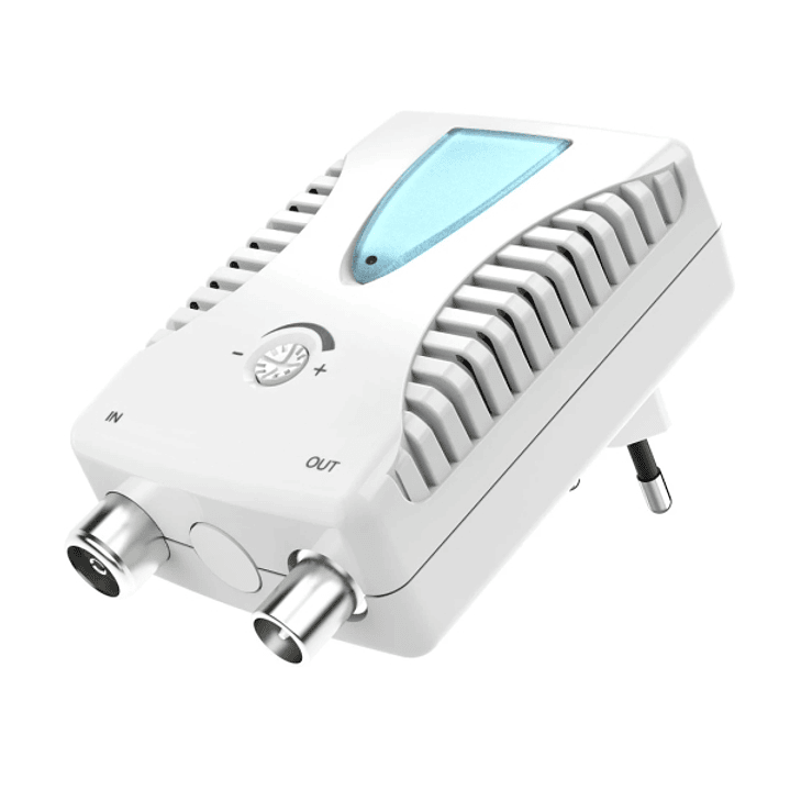 Hama Essential Amplificador de Cable de Banda Ancha - Catv - Amplificacion 22dB - Atenuacion 13dB - Color Blanco 1