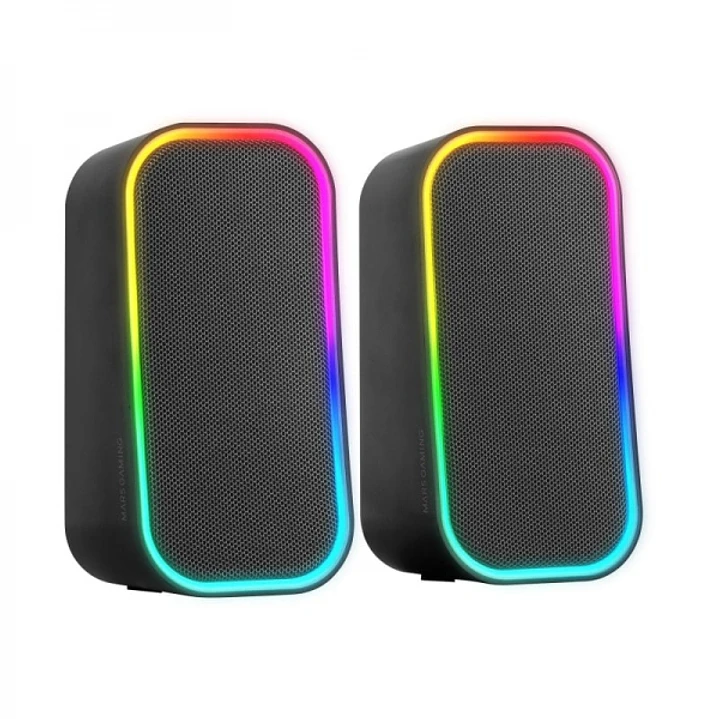 Mars Gaming MS-OM Altavoces - Sonido Envolvente 20W - Iluminacion RGB Controlable - Bluetooth 5.3 y AUX-IN - Compatibilidad Universal - Color Negro 1