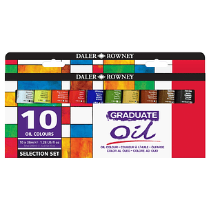 Daler Rowney Graduate Pack de 10 Pinturas al Oleo Selection Set - Tubos de Aluminio - 38ml - Colores Surtidos