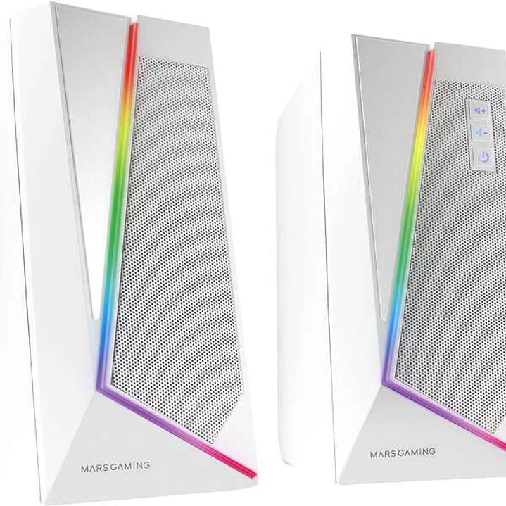 Mars Gaming Altavoces Impactantes 20W DSP RGB Bluetooth 5.0 - USB Alimentacion - Espacialidad Multi-Nivel - Iluminacion Dinamica - Compactos - Color B 1