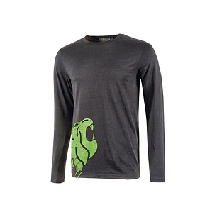 Upower Alien Camiseta de Manga Larga de Algodon - Talla 2XL - Corte Ajustado, Cuello Redondo Acanalado, Impresion Serigrafica Cabeza de Leon, Protecci