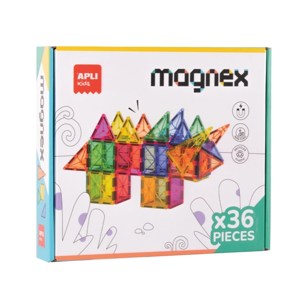 Apli Magnex Juego de Construccion Magnetico - 36 Piezas Geometricas - Recomendado para Niños a partir de 3 Años 1