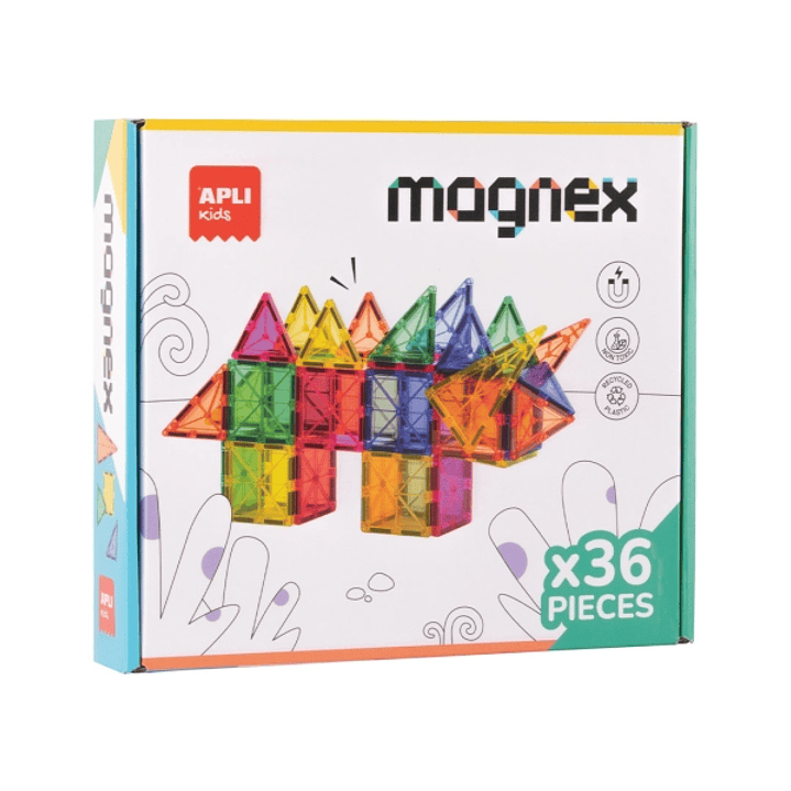 Apli Magnex Juego de Construccion Magnetico - 36 Piezas Geometricas - Recomendado para Niños a partir de 3 Años 1