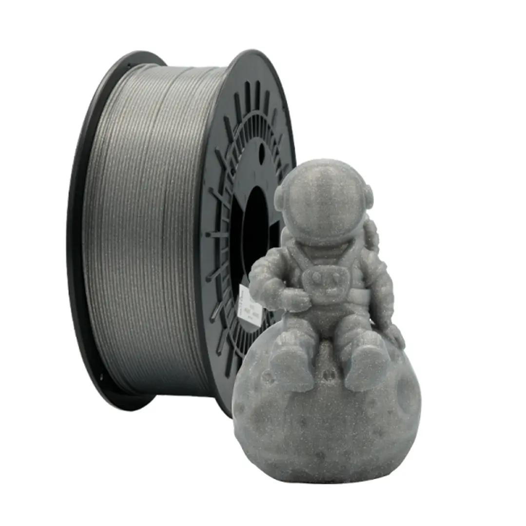 Filamento 3D PLA GLITTER - Diametro 1.75mm - Bobina 1kg - Color Plata 1