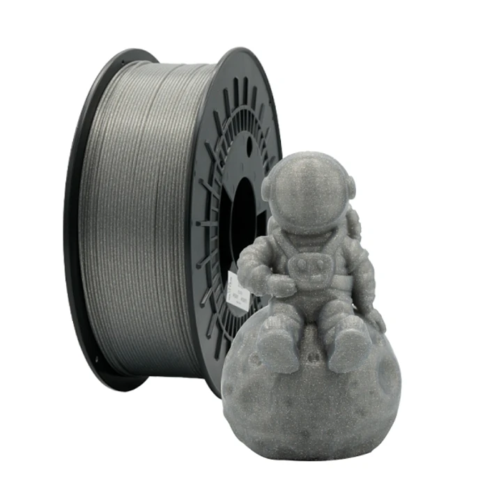 Filamento 3D PLA GLITTER - Diametro 1.75mm - Bobina 1kg - Color Plata 1