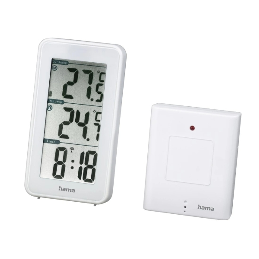 Hama Ews-152 Estacion Meteorologica - Reloj - Pantalla Digital - Sensor Exterior - Radiofrecuencia - Termometro - Higrometro - 6x1.3x11cm - Color Blan 1