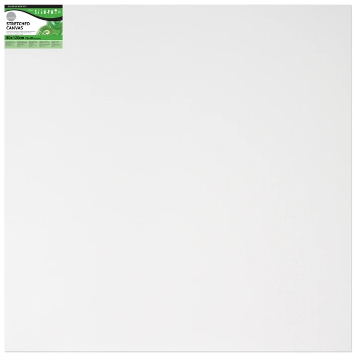 Daler Rowney Simply Bastidor Entelado - 80x120cm - Imprimacion Triple - Grano Medio - 100% Algodon sin Acido - 250g - Color Blanco 1