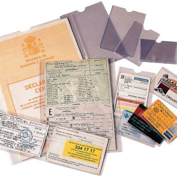 Esselte Pack de 100 Portacarnets Tamaño 67x98mm - Transparente Acabado Liso 1