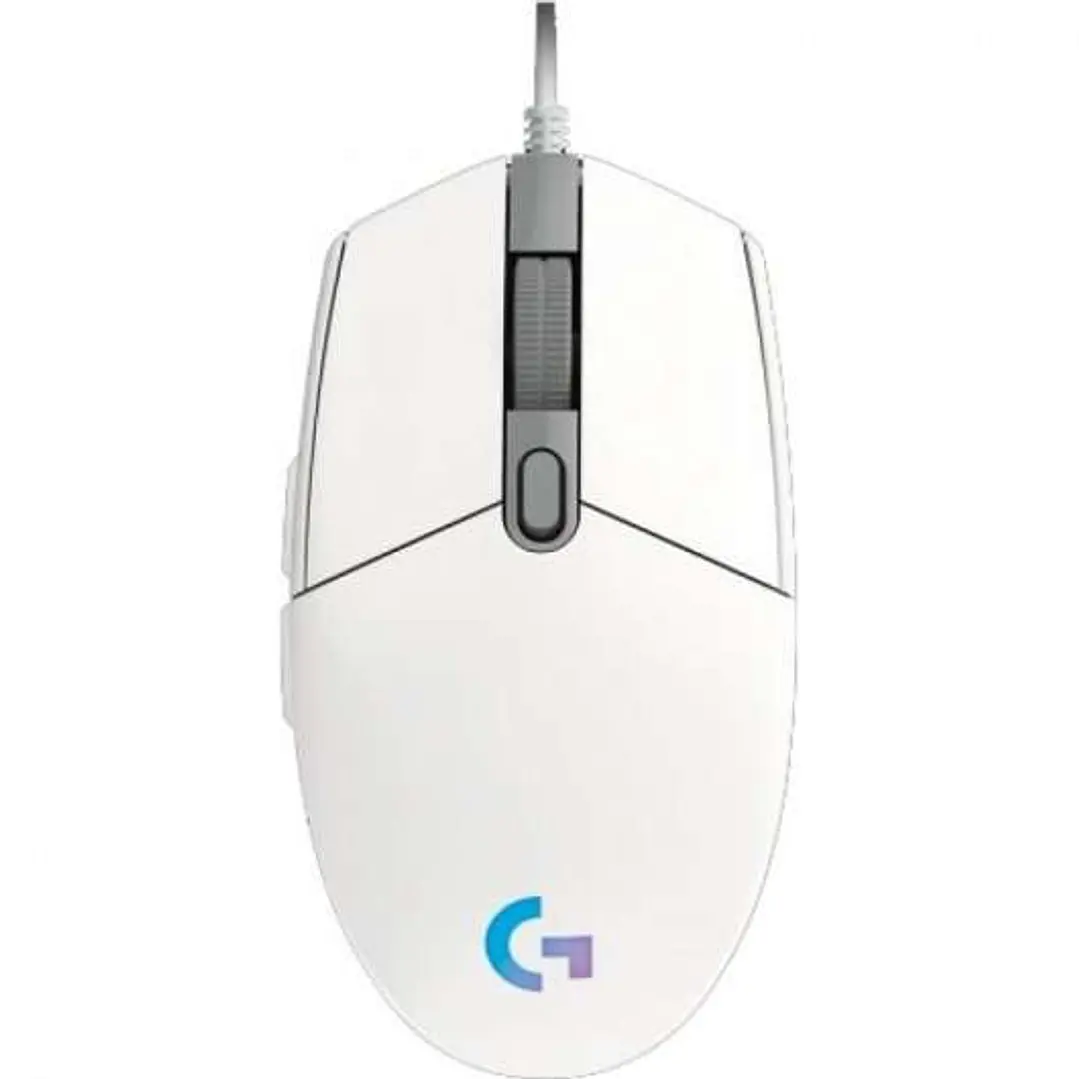 Logitech G203 Lightsync Raton USB 8000dpi - 5 Botones Programables - Iluminacion RGB Lightsync - Uso Diestro - Cable de 2.10m - Color Blanco 1