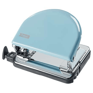 Petrus 52 Retro Taladro Perforador Metalico - Hasta 20 Hojas - Marcas de Formato - Facil Vaciado - Punzones 5.5mm - Color  Fondant Blue