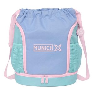 Safta Munich Mellow Saco Mochila - Bolsillo Interior con Cremallera - Bolsillos Laterales - Hombreras Ajustables - 21.93L - 340x150x430mm - Color Azul