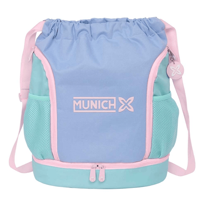 Safta Munich Mellow Saco Mochila - Bolsillo Interior con Cremallera - Bolsillos Laterales - Hombreras Ajustables - 21.93L - 340x150x430mm - Color Azul 1