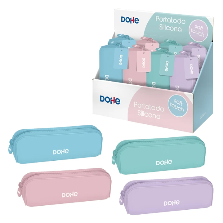 Dohe Serenity Expositor con 8 Portatodos Simples de Silicona - Cierre con Cremallera y Tirador de Goma - Colores Surtidos 1