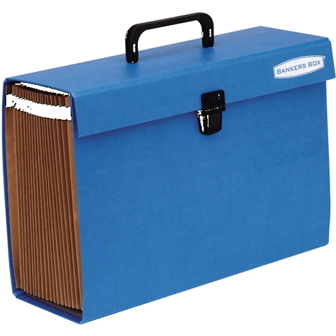 Fellowes Bankers Box Maletin Clasificador Acordeon - 19 Secciones Organizadoras - Estructura Plastificada - Cierre de Seguridad con Clik - Incluye Hoj 1