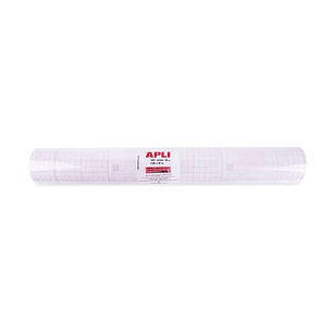 Apli Rollo de Polipropileno Transparente 20x0.50m 80m micras - Adhesivo Reposicionable - Sistema Easy Peel - Cuadricula de Precision - Alta Resistenci