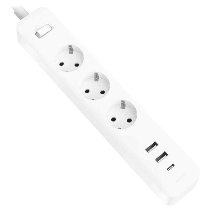Xiaomi 20W Power Strip Regleta con Interruptor - 3 Tomas Schuko - 2 Puertos USB C 20W + 1 USB A - Carga Rapida 20W - Material Retardante de Llama 750° 1