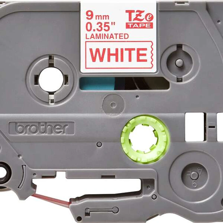 Brother TZe222 Cinta Laminada Original de Etiquetas - Texto rojo sobre fondo blanco - Ancho 9mm x 8 metros 1