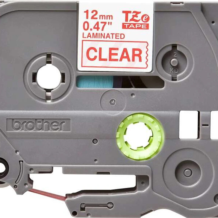 Brother TZe132 Cinta Laminada Original de Etiquetas - Texto rojo sobre fondo transparente - Ancho 12mm x 8 metros 1