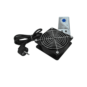 WP Ventilador Refrigeracion para Armario de 120mm - 220V - Termostato - 120x120x38mm - Color Negro