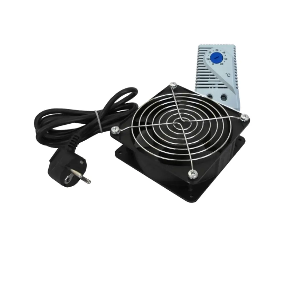 WP Ventilador Refrigeracion para Armario de 120mm - 220V - Termostato - 120x120x38mm - Color Negro 1