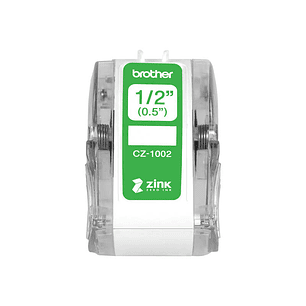 Brother CZ1002 Rollo de Etiquetas Originales de Tamaño Personalizado - Ancho 12mm x 5 metros - Zero Ink