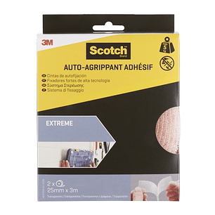 Scotch Extreme Cierres Adhesivos Reposicionables - 25mm x 3m - Color Transparente
