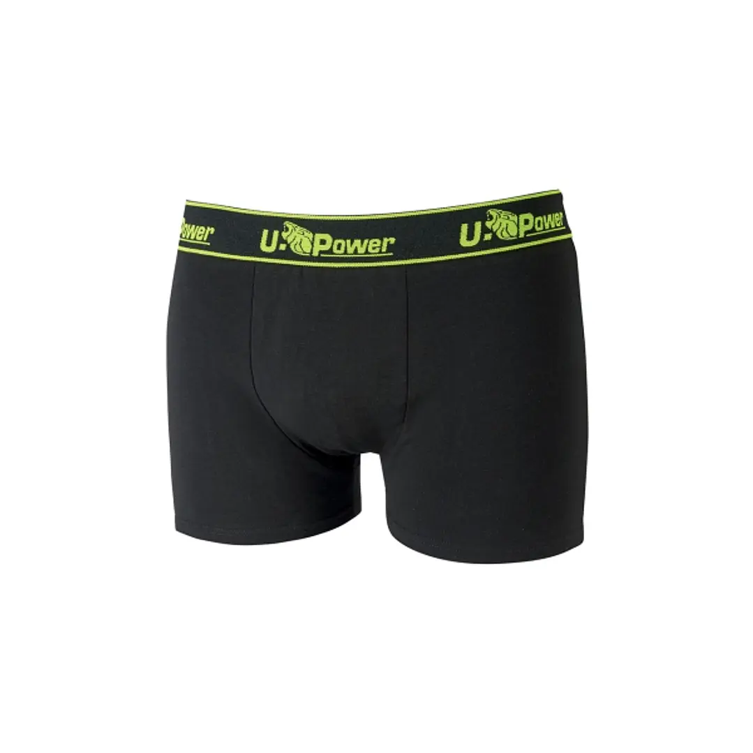 Upower Boxer Calzoncillos Boxer de Algodon Suave - Talla 2XL - Elastico Resistente, Transpirables, Resistencia al Lavado, Paquete de Tres - Color Negr 1