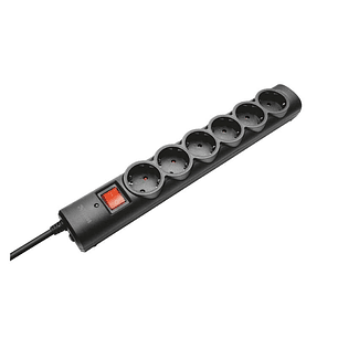 Trust 21059 Regleta de 6 Tomas + Proteccion Surge Negra