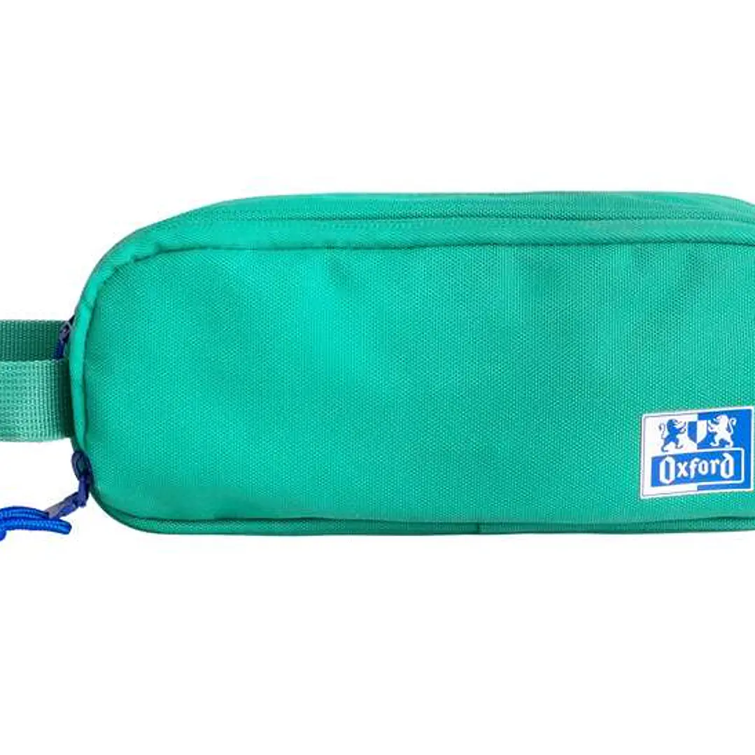 Oxford B-Smart Estuche Portatodo - 3 Compartimentos - Asa Lateral - Fabricado en Material Reciclado - Color Turquesa 1