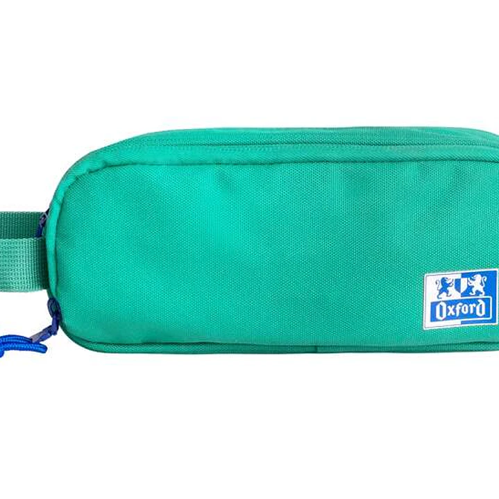 Oxford B-Smart Estuche Portatodo - 3 Compartimentos - Asa Lateral - Fabricado en Material Reciclado - Color Turquesa 1