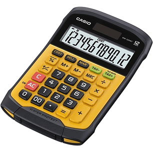 Casio WM-320T Calculadora de Sobremesa de 12 Digitos - Teclado Desprendible y Lavable IP54 - Pantalla Grande - Simbolos de Comando de Funcion - Alimen