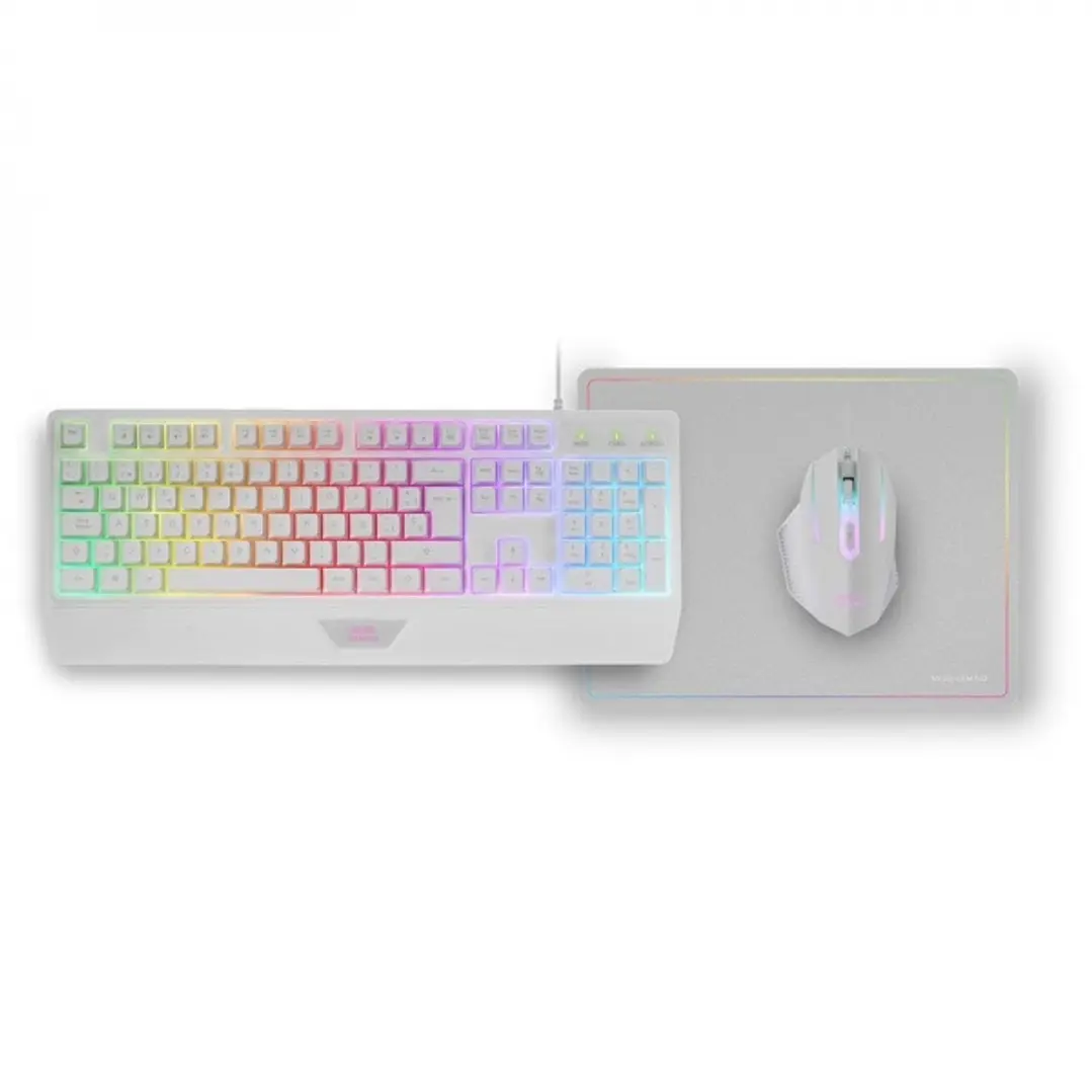 Mars Gaming MCP124 Combo Gaming 3en1 - Teclado H-Mech Ergonomico - Raton RGB Switches HUANO - Alfombrilla Nanotextil Rainbow - Compatibilidad Multipla 1