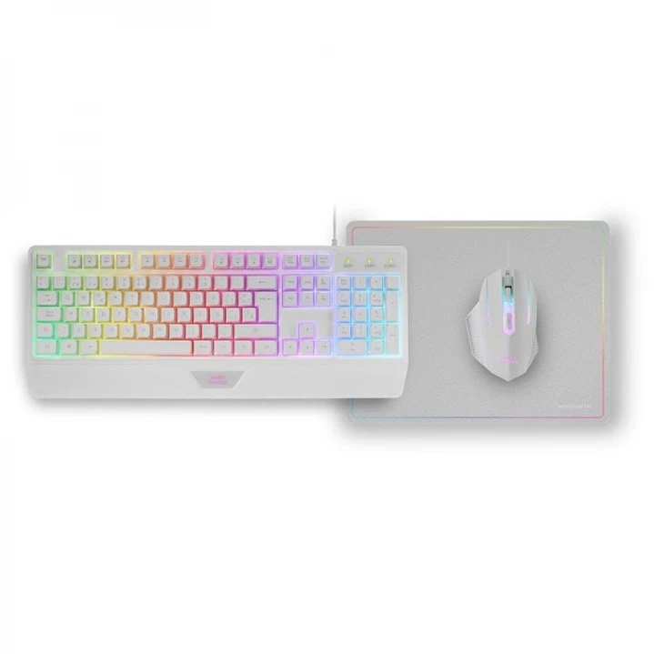 Mars Gaming MCP124 Combo Gaming 3en1 - Teclado H-Mech Ergonomico - Raton RGB Switches HUANO - Alfombrilla Nanotextil Rainbow - Compatibilidad Multipla 1