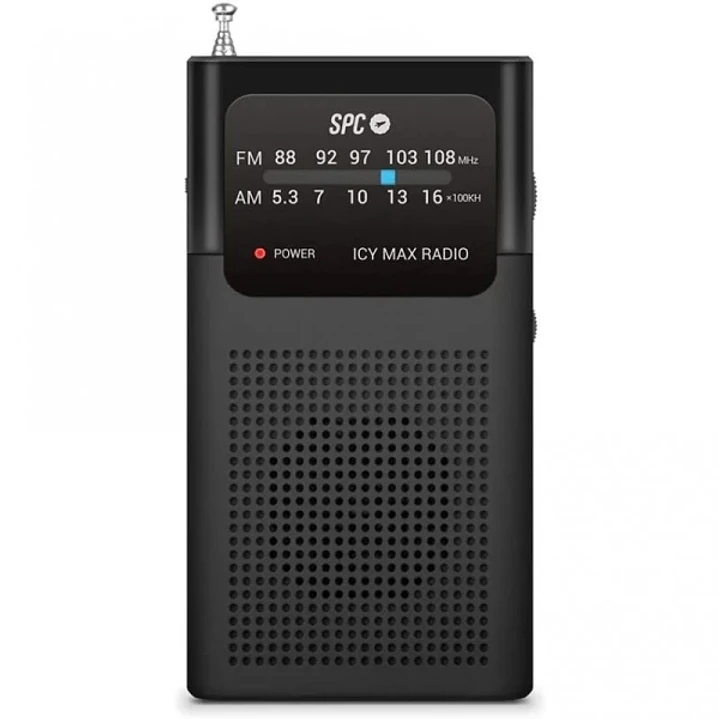 SPC Icy Max Radio Portatil Analogica FM/AM - Entrada Jack 3.5mm - Antena Telescopica - Alimentacion con Pilas - Color Negro 1