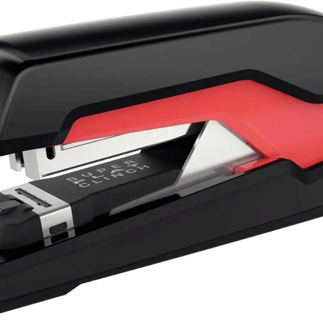 Rapid Supreme Omnipress SO30 Grapadora de Sobremesa - Hasta 30 Hojas - Grapado sin Esfuerzo - Color Negro/Rojo 1