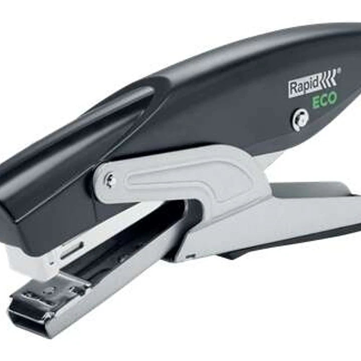 Rapid ECO Grapadora de Tenaza - Fabricadas con un 81% de Plastico Reciclado - Hasta 20 Hojas - Para Grapas 24/6, 26/6 - Grapado y Clavado - Color Negr 1