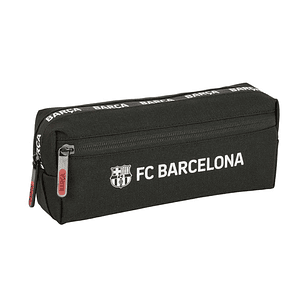 Safta F.C.Barcelona Portatodo - 3 Compartimentos con Cremalleras - Goma Elastica - 0.98L - 220x60x85mm - Color Negro