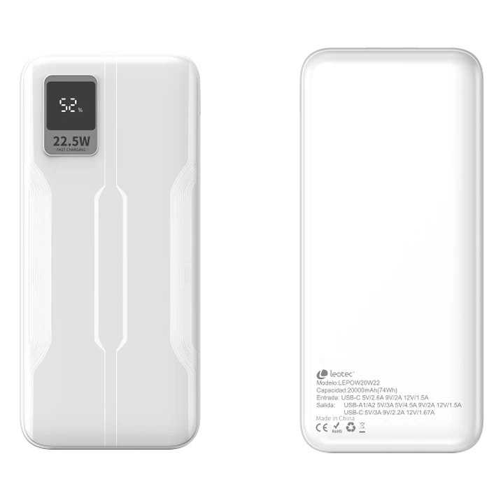 Leotec Powerbank 20.000 mAh PD 22.5W - Color Blanco 1