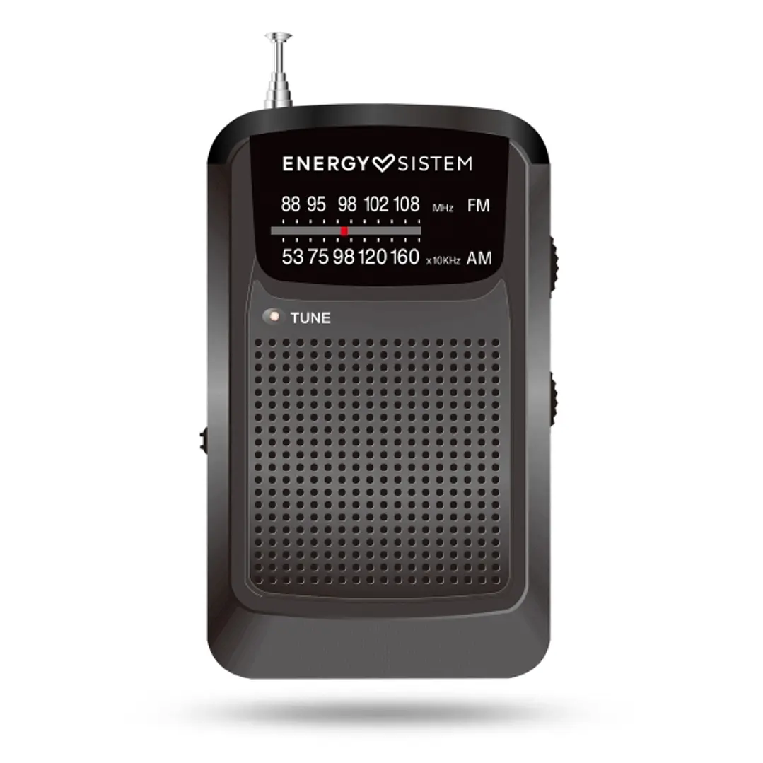 Energy Sistem Pocket Radio Portatil Analogica FM/AM - Entrada Jack 3.5mm - Antena Telescopica - Alimentacion con Pilas - Color Negro 1