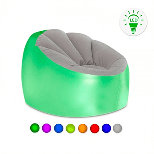 Innovagoods Chight Sillon Hinchable con Luces LED Multicolor - Mando a Distancia - IP67 - Material Suave y Antideslizante - Soporta hasta 100kg - 99x6