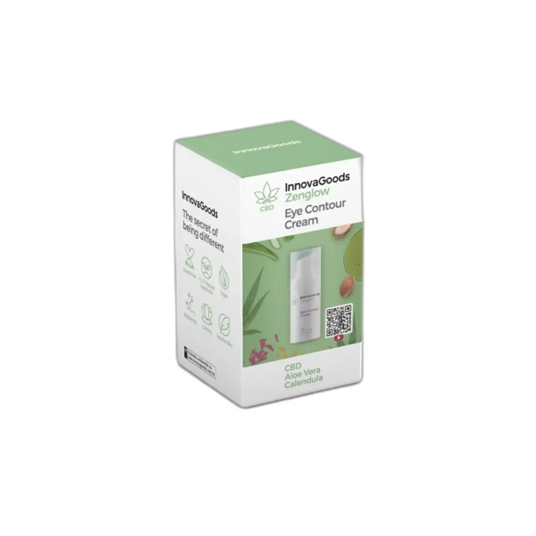 Innovagoods Zenglow Contorno de Ojos con CBD - Contenido 15ml - Vegano - Uso Diario - Dermatologicamente Probado - No Testado en Animales 1